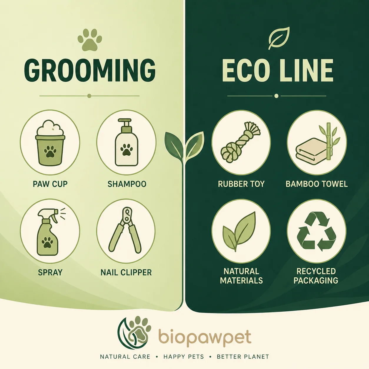 BioPawPet eco pet product category map